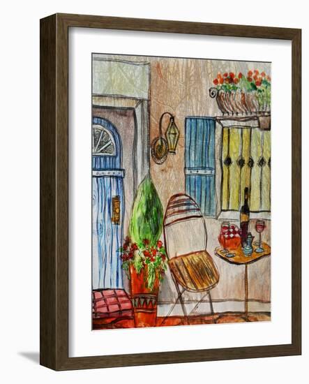 Greek Caf? II-Danielle Harrington-Framed Art Print