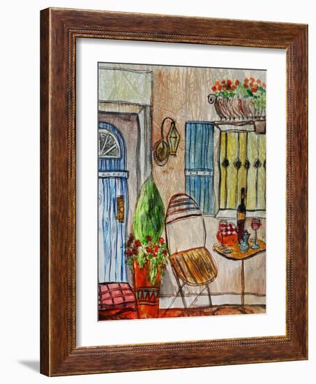 Greek Caf? II-Danielle Harrington-Framed Art Print