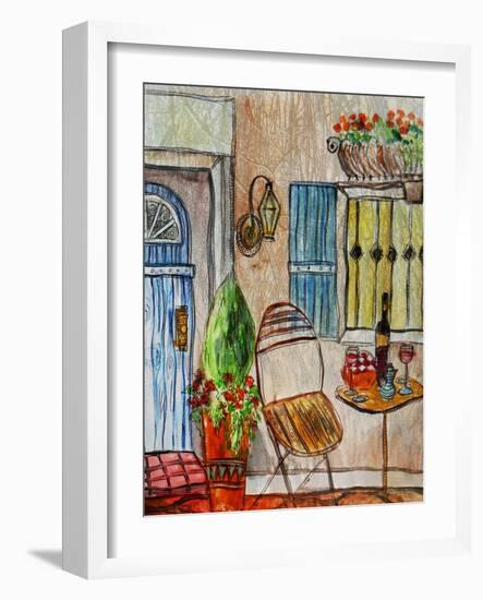 Greek Caf? II-Danielle Harrington-Framed Art Print