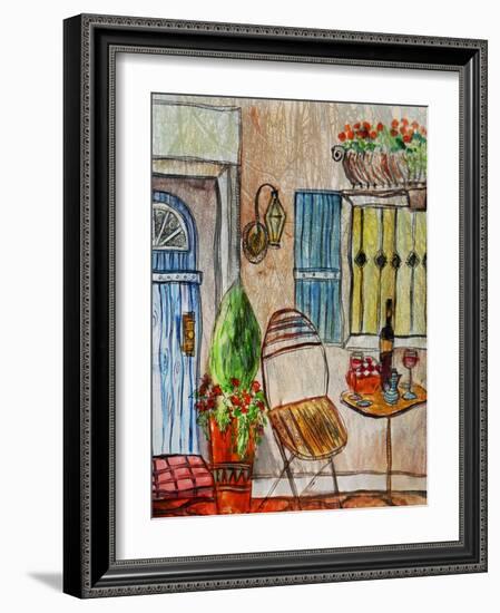 Greek Caf? II-Danielle Harrington-Framed Art Print