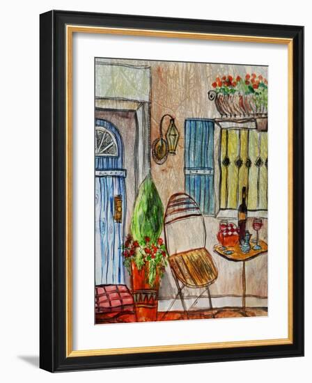 Greek Caf? II-Danielle Harrington-Framed Art Print