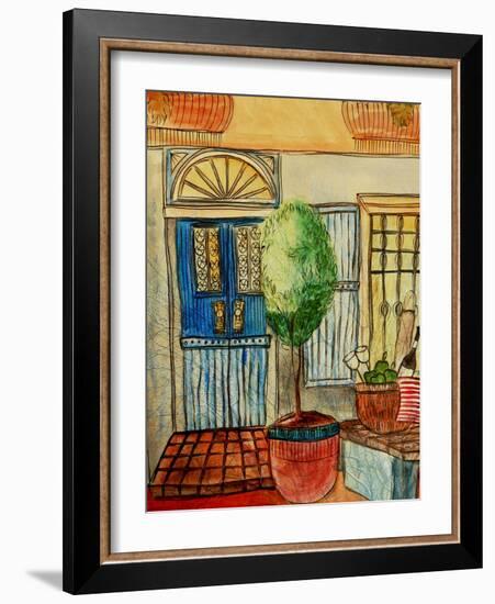 Greek Caf? III-Danielle Harrington-Framed Art Print