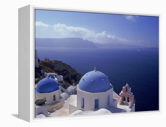 Greek Church, Santorini, Greece-Walter Bibikow-Framed Premier Image Canvas