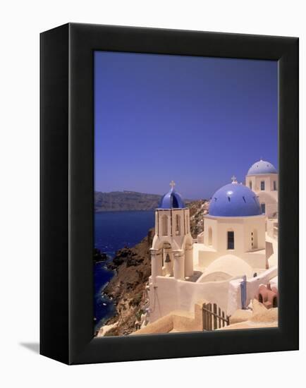 Greek Church, Santorini, Greece-Walter Bibikow-Framed Premier Image Canvas