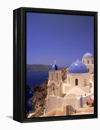 Greek Church, Santorini, Greece-Walter Bibikow-Framed Premier Image Canvas