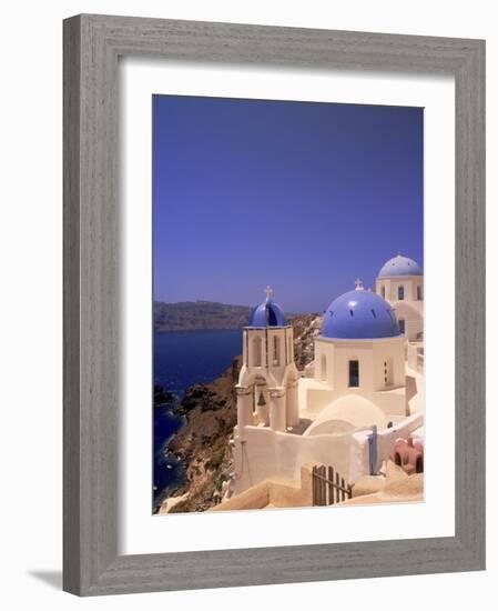 Greek Church, Santorini, Greece-Walter Bibikow-Framed Photographic Print