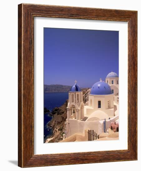 Greek Church, Santorini, Greece-Walter Bibikow-Framed Photographic Print