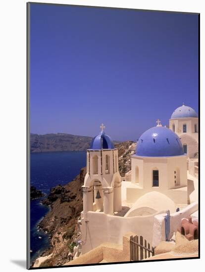 Greek Church, Santorini, Greece-Walter Bibikow-Mounted Photographic Print