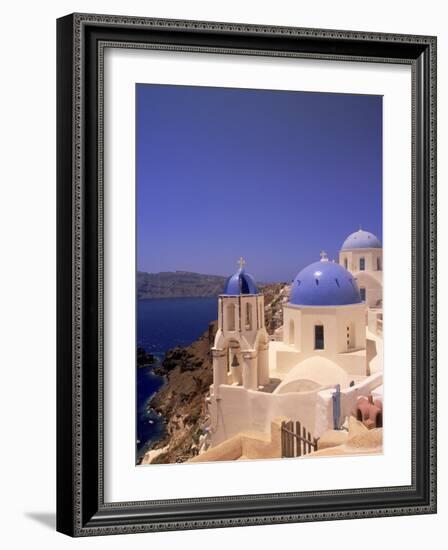 Greek Church, Santorini, Greece-Walter Bibikow-Framed Photographic Print