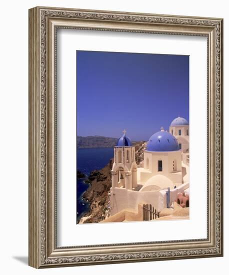 Greek Church, Santorini, Greece-Walter Bibikow-Framed Photographic Print