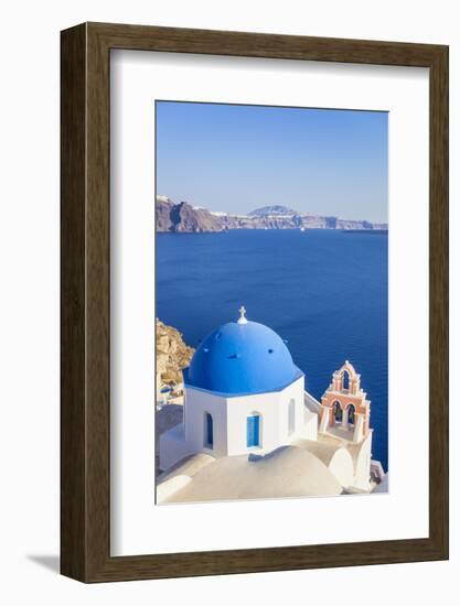 Greek Church with Blue Dome and Pink Bell Tower-Neale Clark-Framed Photographic Print
