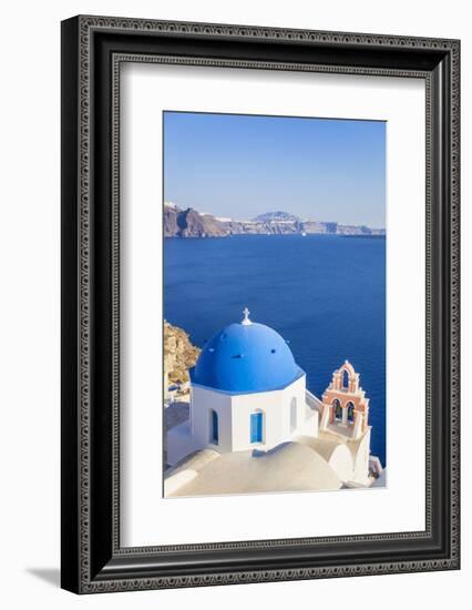 Greek Church with Blue Dome and Pink Bell Tower-Neale Clark-Framed Photographic Print