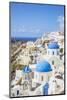 Greek Church with Three Blue Domes in the Village of Oia-Neale Clark-Mounted Photographic Print