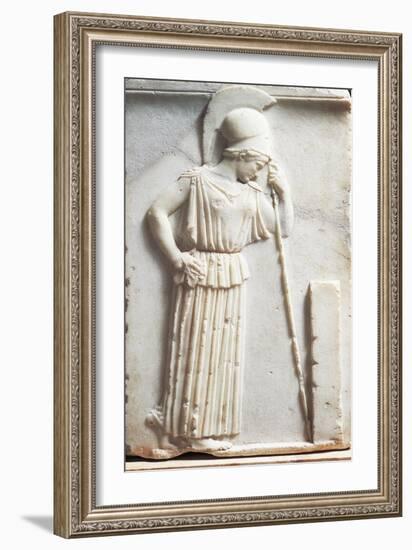 Greek Civilization, Bas-Relief Depicting Mourning Athena Standing in Front of Stele-null-Framed Giclee Print