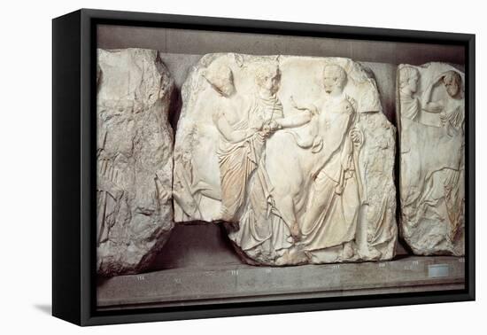 Greek Civilization, Bas-Relief Frieze by Phidias, from South Side of Parthenon, Pentelic Marble-null-Framed Premier Image Canvas