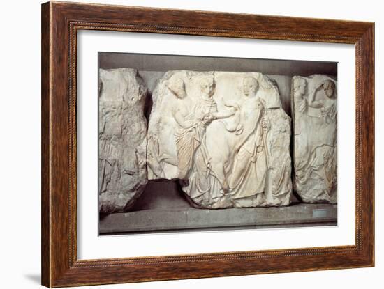 Greek Civilization, Bas-Relief Frieze by Phidias, from South Side of Parthenon, Pentelic Marble-null-Framed Giclee Print