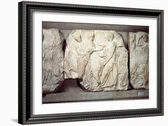 Greek Civilization, Bas-Relief Frieze by Phidias, from South Side of Parthenon, Pentelic Marble-null-Framed Giclee Print