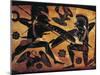 Greek Civilization, Black-Figure Pottery, Attic Vase Depicting Clash Between Two Warriors-null-Mounted Giclee Print