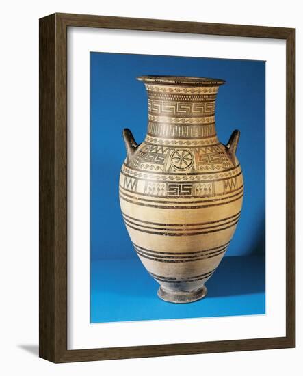 Greek Civilization, Geometric Attic Amphora from Thera, Santorini Island, Greece-null-Framed Giclee Print