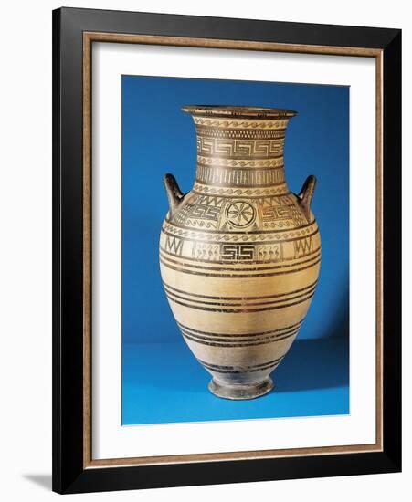 Greek Civilization, Geometric Attic Amphora from Thera, Santorini Island, Greece-null-Framed Giclee Print