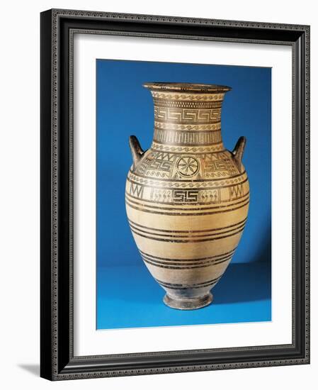 Greek Civilization, Geometric Attic Amphora from Thera, Santorini Island, Greece-null-Framed Giclee Print