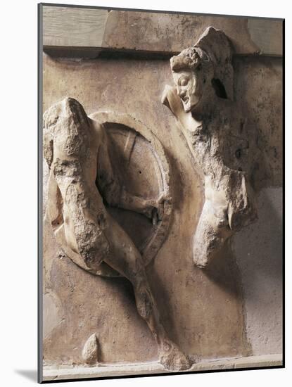 Greek Civilization, Metope of Athenian Treasury at Delphi Relief Depicting Heracles and Cycnus-null-Mounted Giclee Print