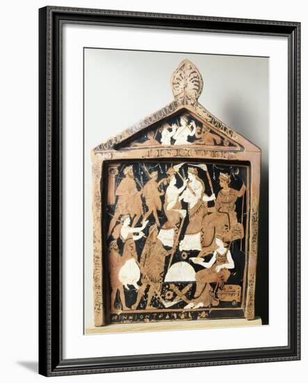 Greek Civilization, Red-Figure Pottery, Pinax Depicting Ritual, Ex-Voto from Eleusis, Greece-null-Framed Giclee Print