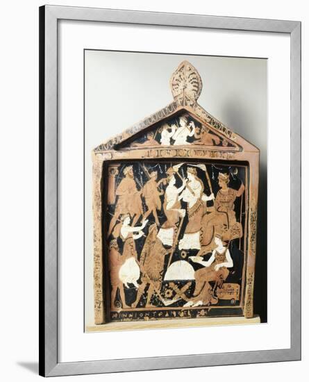 Greek Civilization, Red-Figure Pottery, Pinax Depicting Ritual, Ex-Voto from Eleusis, Greece-null-Framed Giclee Print