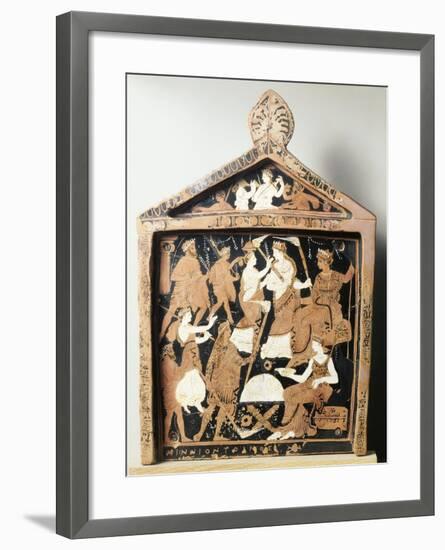 Greek Civilization, Red-Figure Pottery, Pinax Depicting Ritual, Ex-Voto from Eleusis, Greece-null-Framed Giclee Print