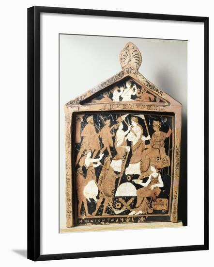 Greek Civilization, Red-Figure Pottery, Pinax Depicting Ritual, Ex-Voto from Eleusis, Greece-null-Framed Giclee Print