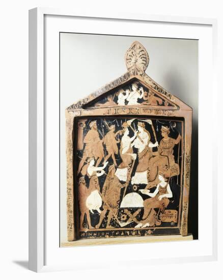 Greek Civilization, Red-Figure Pottery, Pinax Depicting Ritual, Ex-Voto from Eleusis, Greece-null-Framed Giclee Print