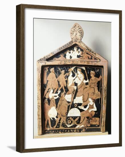 Greek Civilization, Red-Figure Pottery, Pinax Depicting Ritual, Ex-Voto from Eleusis, Greece-null-Framed Giclee Print