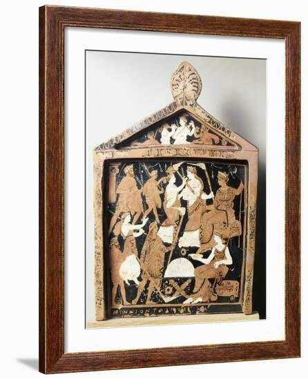 Greek Civilization, Red-Figure Pottery, Pinax Depicting Ritual, Ex-Voto from Eleusis, Greece-null-Framed Giclee Print