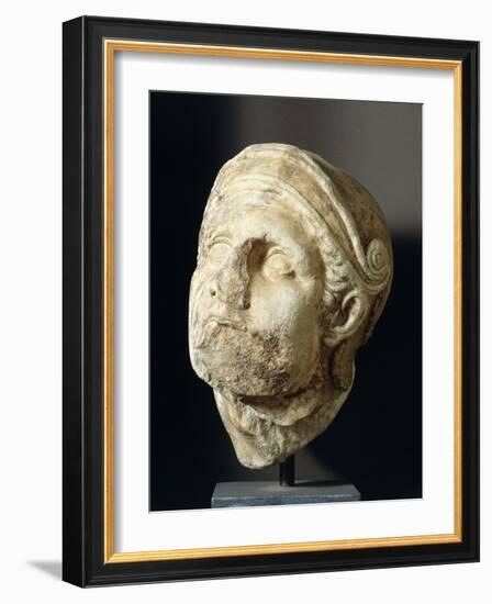 Greek Civilization, Warrior Head from Front of Athena Alea Temple at Tegea-null-Framed Giclee Print