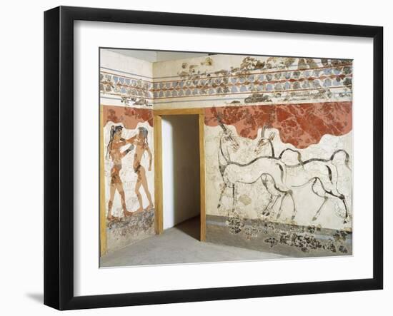 Greek Civilizationes Depicting Antelopes and Young Boxers, from Akrotiri, Thera, Santorini, Greece-null-Framed Giclee Print