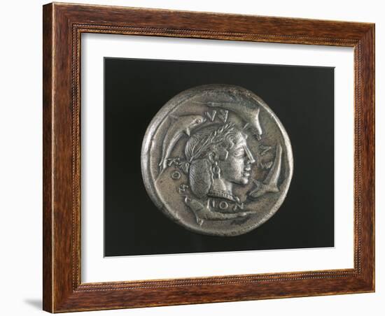 Greek Coin, Silver Decadram from Syracuse Called Demareteion, Recto-null-Framed Giclee Print