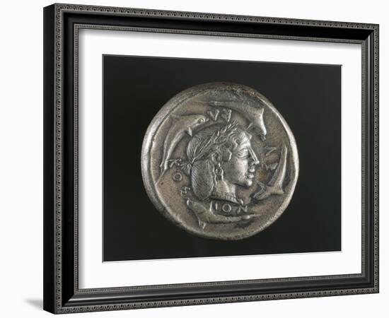 Greek Coin, Silver Decadram from Syracuse Called Demareteion, Recto-null-Framed Giclee Print