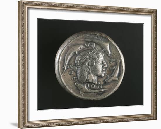 Greek Coin, Silver Decadram from Syracuse Called Demareteion, Recto-null-Framed Giclee Print