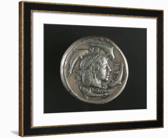 Greek Coin, Silver Decadram from Syracuse Called Demareteion, Recto-null-Framed Giclee Print