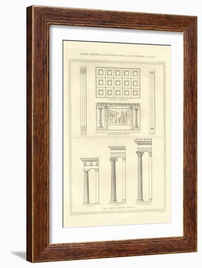 Greek Columns, Decorated Walls and Coffer Ceilings-Richard Brown-Framed Art Print