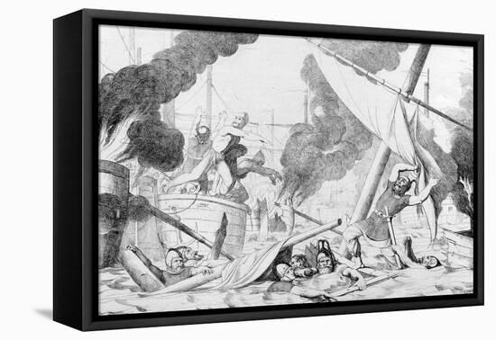 Greek Fire During the Siege of Constantinople, before 1839-Fyodor Antonovich Bruni-Framed Premier Image Canvas
