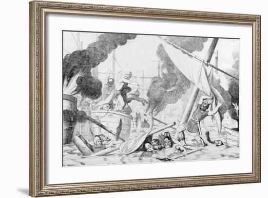 Greek Fire During the Siege of Constantinople, before 1839-Fyodor Antonovich Bruni-Framed Giclee Print