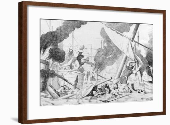 Greek Fire During the Siege of Constantinople, before 1839-Fyodor Antonovich Bruni-Framed Giclee Print