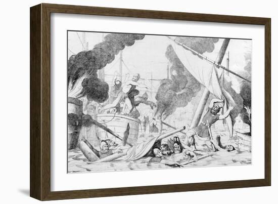 Greek Fire During the Siege of Constantinople, before 1839-Fyodor Antonovich Bruni-Framed Giclee Print