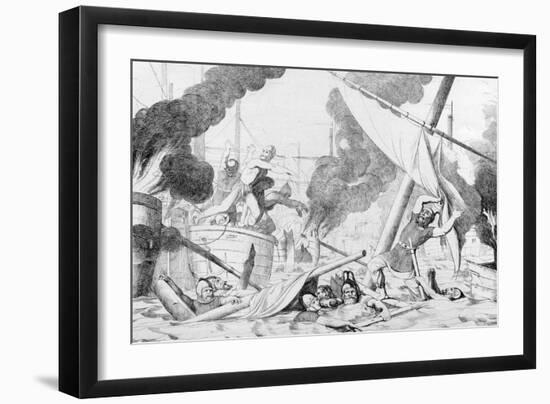 Greek Fire During the Siege of Constantinople, before 1839-Fyodor Antonovich Bruni-Framed Giclee Print