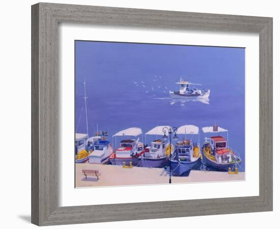 Greek Fishing Boats-William Ireland-Framed Giclee Print