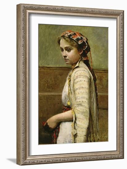 Greek Girl, Mlle. Dobigny, 1868-70-Jean Baptiste Camille Corot-Framed Giclee Print