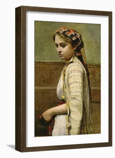 Greek Girl, Mlle. Dobigny, 1868-70-Jean Baptiste Camille Corot-Framed Giclee Print