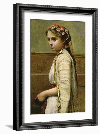 Greek Girl, Mlle. Dobigny, 1868-70-Jean Baptiste Camille Corot-Framed Giclee Print