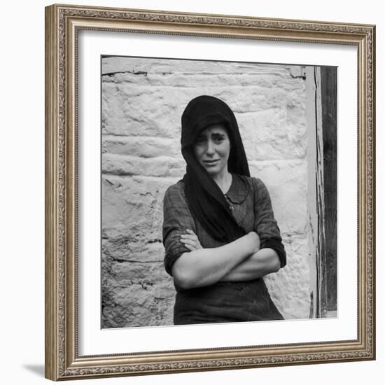 Greek Girl Still Weeping, Four Months After the Germans Killed Her Mother in a Massacre-Dmitri Kessel-Framed Photographic Print